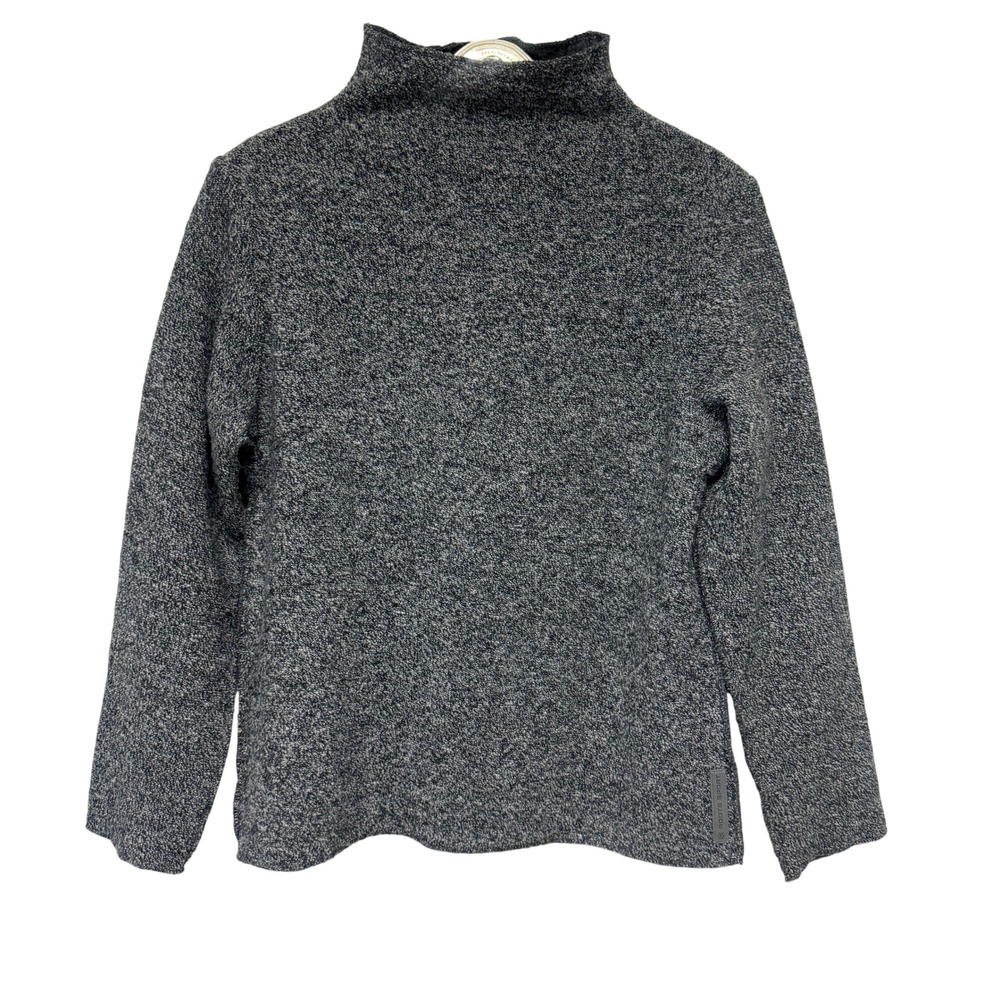 Vintage Roots Canada Womens Small Mock Neck Sweater Gray Cabincore Gorpcore 90s